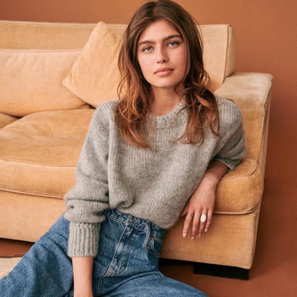 Sezane Grey Chuck Sweater in Alpaca Size XS